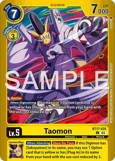Taomon [BT17-035] (Limited Card Pack -Billion Bullet-) [Limited Card Pack -Billion Bullet-]