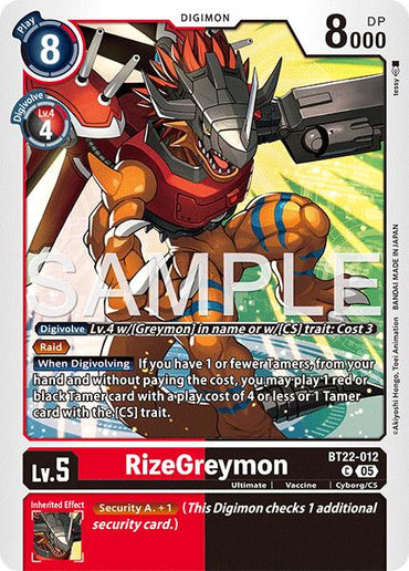 RizeGreymon [BT22-012] [Cyber Eden]