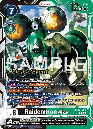 Raidenmon ACE [BT22-066] [Cyber Eden Release Event Cards]
