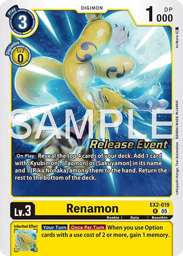 Renamon [EX2-019] (Alternate Art) [Starter Deck: Amethyst Mandala Advanced Deck Set Release Event Cards]