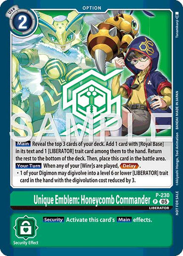 Unique Emblem: Honeycomb Commander [P] (Dawn of Liberator Box Topper) [Promotional Cards]