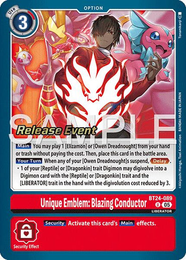 Unique Emblem: Blazing Conductor [BT24-089] [Time Stranger Release Events Cards]