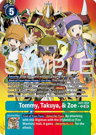 Tommy, Takuya, & Zoe [AD1-020] (Alternate Art) [Advanced Booster Digimon Generation]