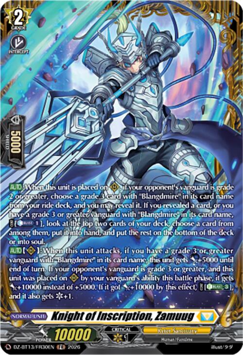 Knight of Inscription, Zamuug (DZ-BT13/FR30EN) [Parallactic Clash]