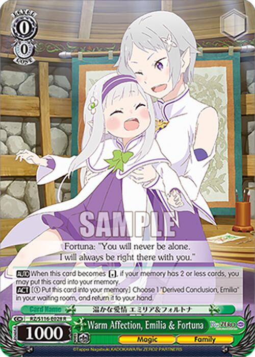 Warm Affection, Emilia & Fortuna (RZ/S116-E028) [Re:ZERO -Starting Life in Another World- Vol.3]