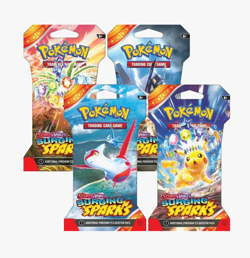 Pokemon Scarlet and Violet 8 (SV08) Surging Sparks Sleeved Booster Pack Bundle [Set of 4]